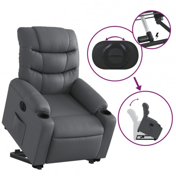 Fauteuil inclinable électrique gris similicuir