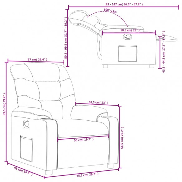 Fauteuil inclinable Rouge Similicuir