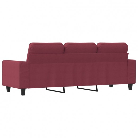 Canapé à 3 places Rouge bordeaux 180 cm Tissu