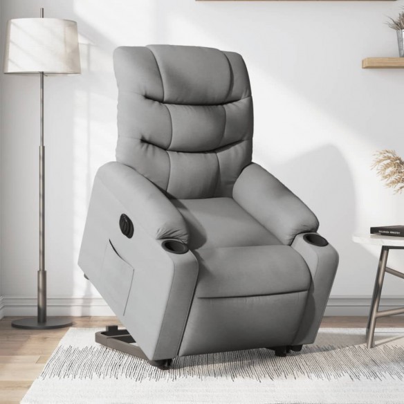 Fauteuil inclinable électrique gris clair tissu