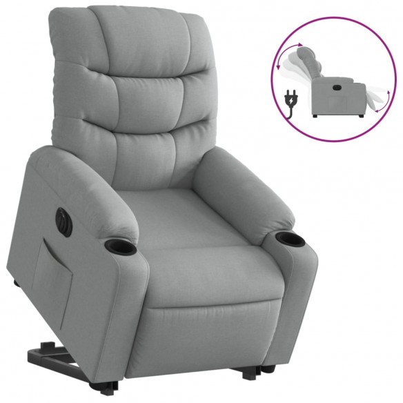 Fauteuil inclinable électrique gris clair tissu