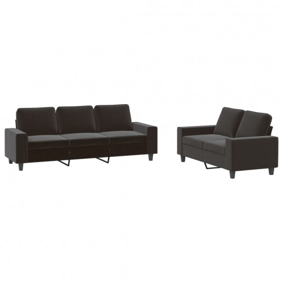 Ensemble de canapés 2 pcs noir tissu