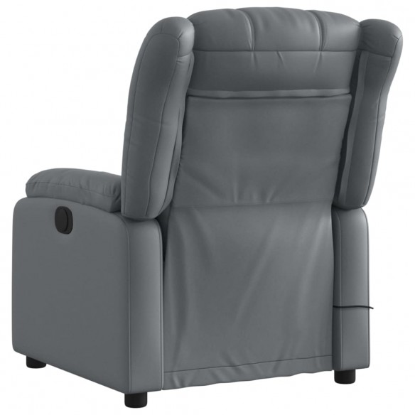 Fauteuil de massage inclinable électrique gris similicuir