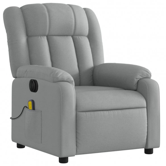 Fauteuil de massage inclinable électrique gris clair tissu