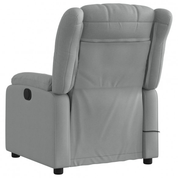 Fauteuil de massage inclinable électrique gris clair tissu