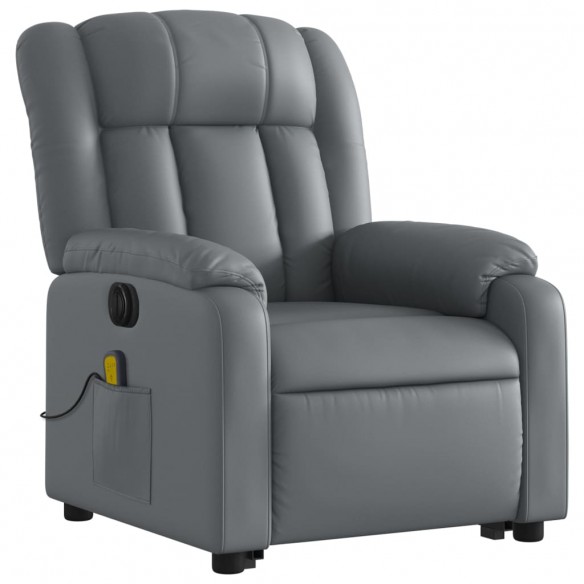 Fauteuil inclinable de massage électrique gris similicuir