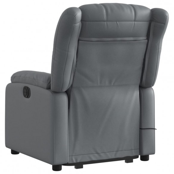 Fauteuil inclinable de massage électrique gris similicuir