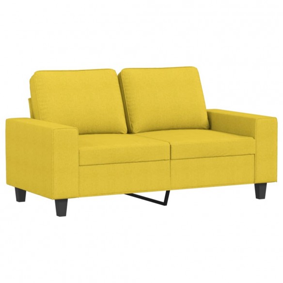 Canapé à 2 places Jaune clair 120 cm Tissu