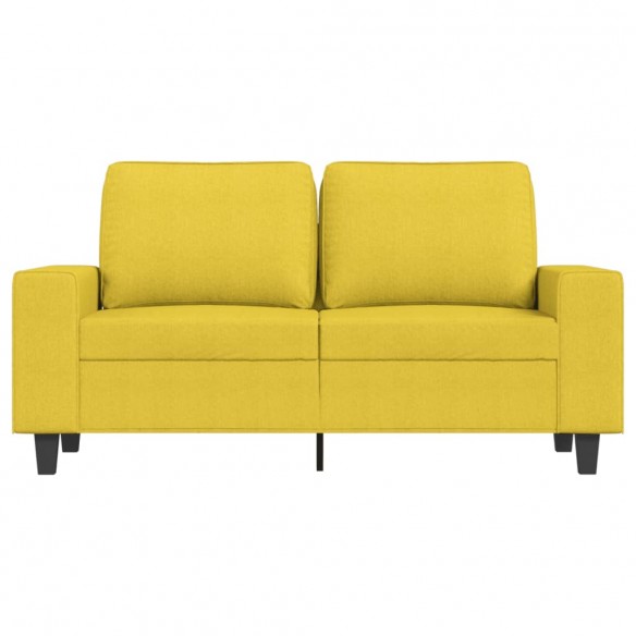 Canapé à 2 places Jaune clair 120 cm Tissu