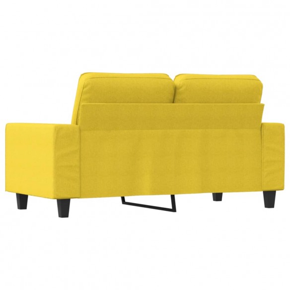 Canapé à 2 places Jaune clair 120 cm Tissu