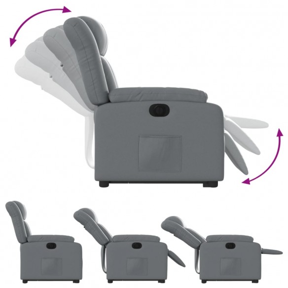 Fauteuil inclinable électrique gris similicuir