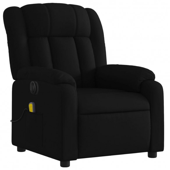 Fauteuil de massage inclinable électrique Noir Tissu