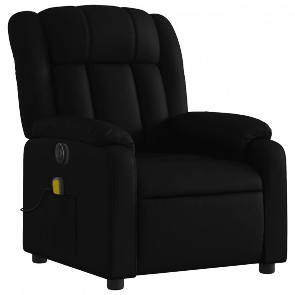 Fauteuil de massage inclinable électrique noir similicuir