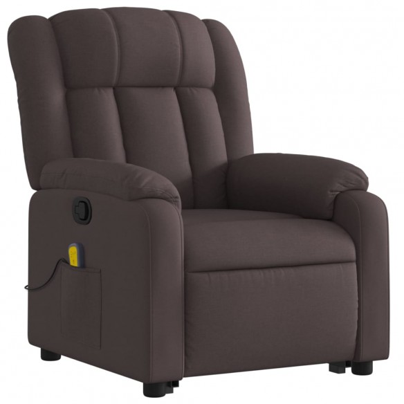 Fauteuil inclinable de massage Marron foncé Tissu