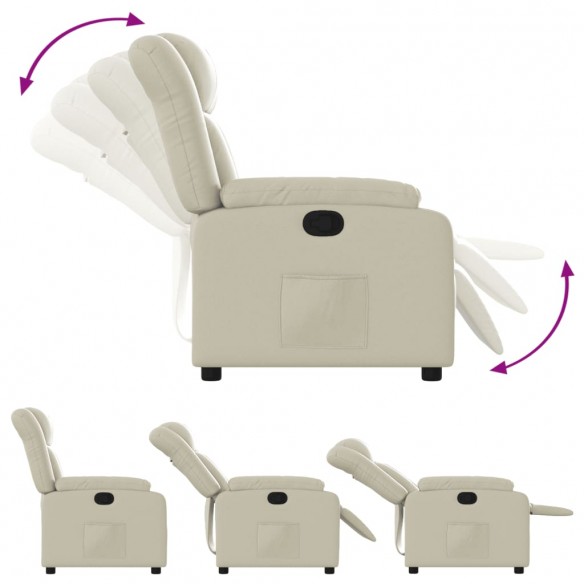 Fauteuil inclinable Crème Similicuir