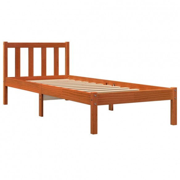 Cadre de lit cire marron 90x200 cm bois de pin massif