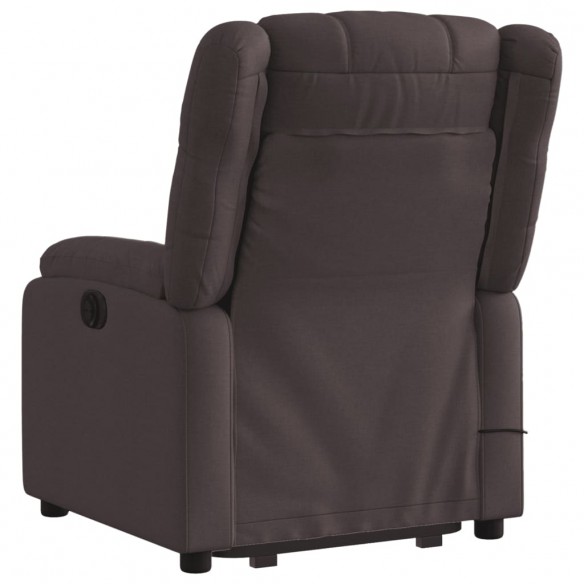 Fauteuil inclinable de massage électrique Marron foncé Tissu