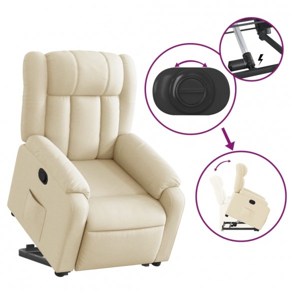 Fauteuil inclinable Crème Tissu