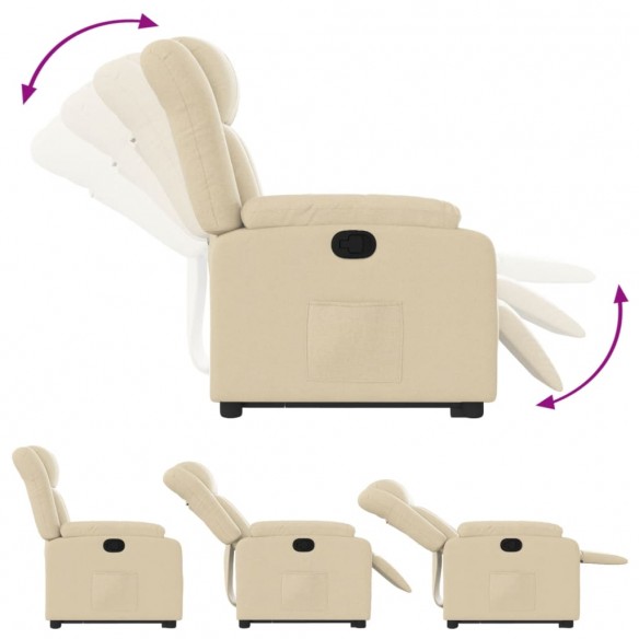 Fauteuil inclinable Crème Tissu