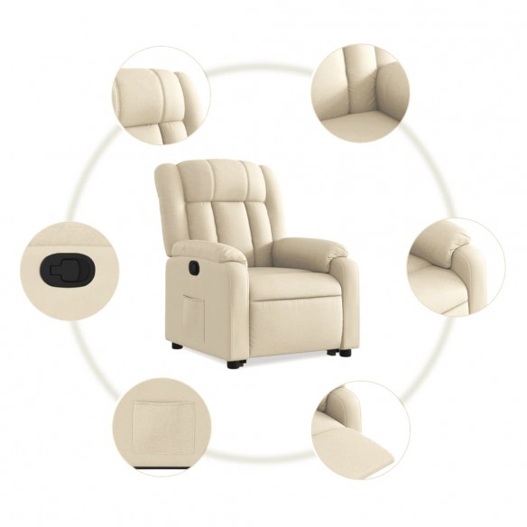 Fauteuil inclinable Crème Tissu