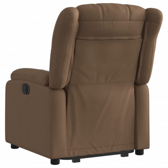 Fauteuil inclinable électrique marron tissu