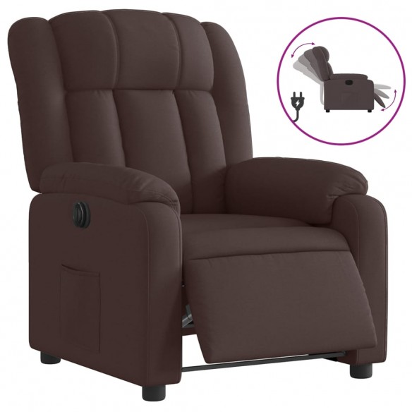 Fauteuil inclinable électrique Marron foncé Tissu