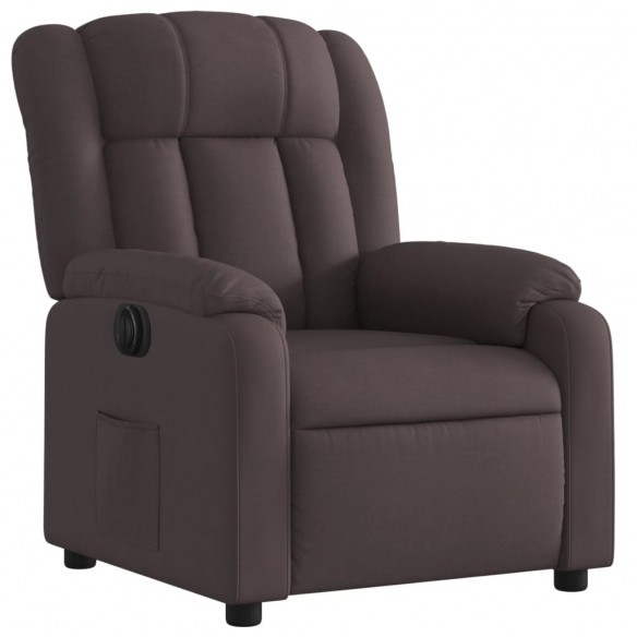 Fauteuil inclinable électrique Marron foncé Tissu