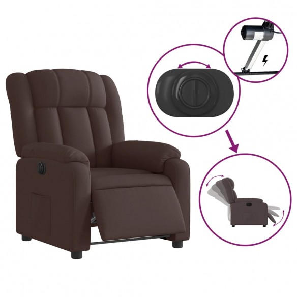 Fauteuil inclinable électrique Marron foncé Tissu