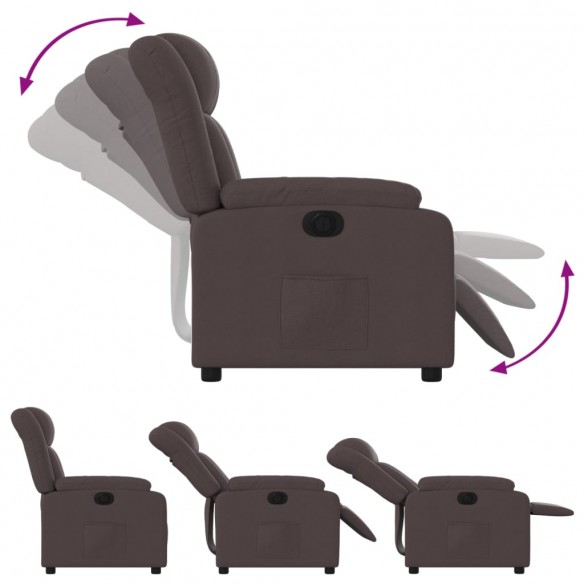 Fauteuil inclinable électrique Marron foncé Tissu