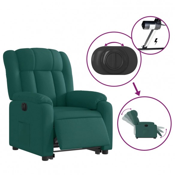 Fauteuil inclinable électrique vert foncé tissu