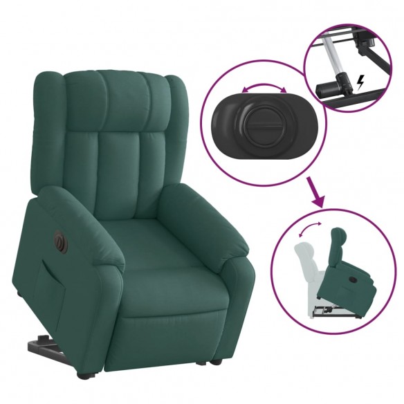 Fauteuil inclinable électrique vert foncé tissu