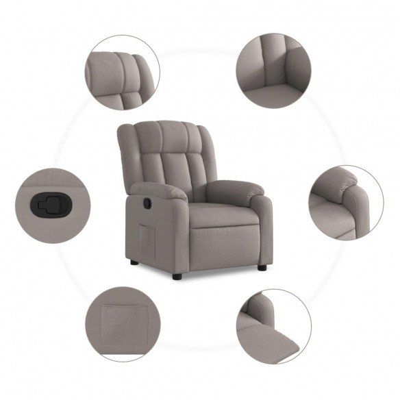 Fauteuil inclinable Taupe Tissu