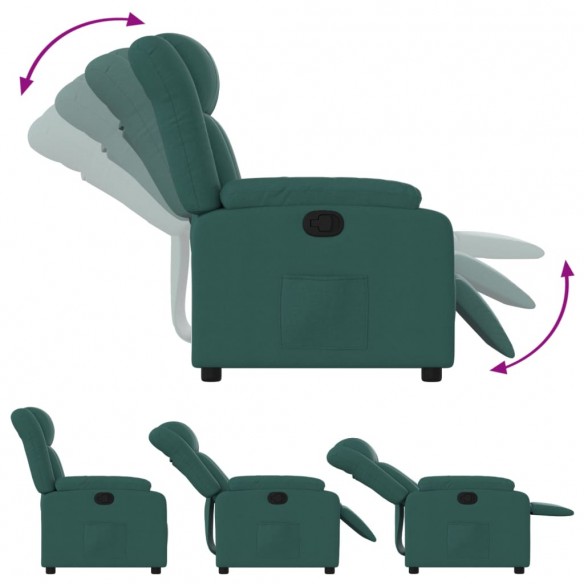 Fauteuil inclinable Vert foncé Tissu