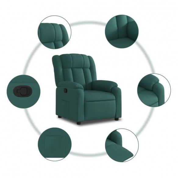 Fauteuil inclinable Vert foncé Tissu