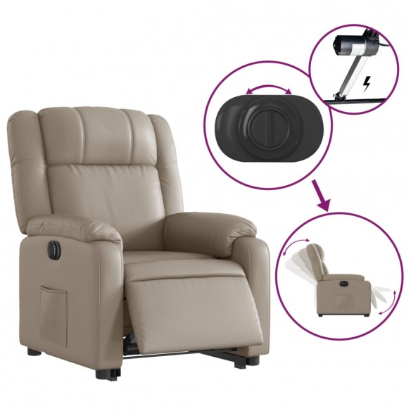 Fauteuil inclinable électrique cappuccino similicuir