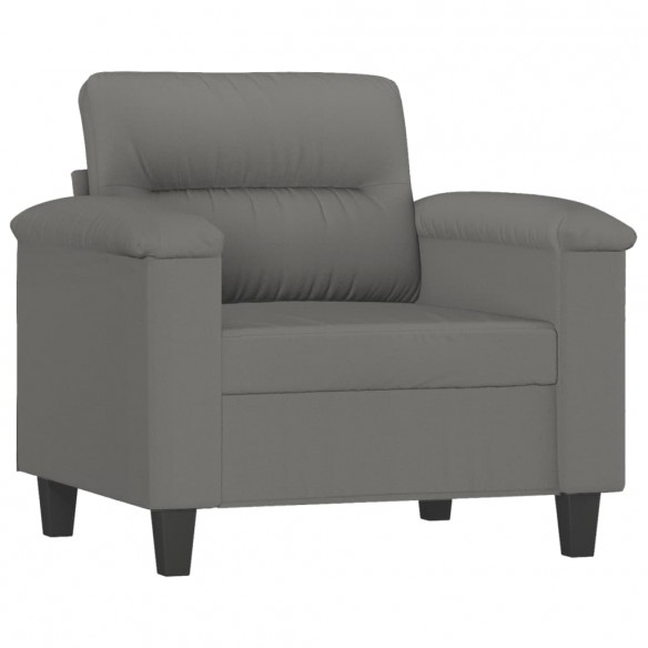 Fauteuil avec repose-pied Gris foncé 60 cm Tissu microfibre