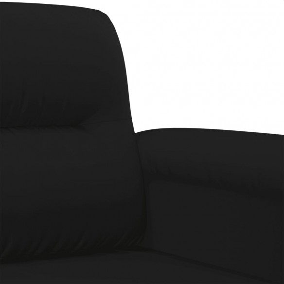 Ensemble de canapés 3 pcs avec coussins noir tissu microfibre