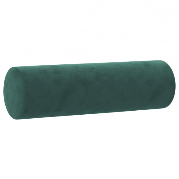 Ensemble de canapés 2 pcs avec coussins vert foncé velours