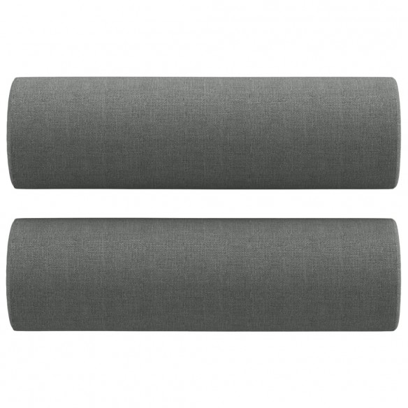 Ensemble de canapés 2 pcs coussins gris foncé tissu