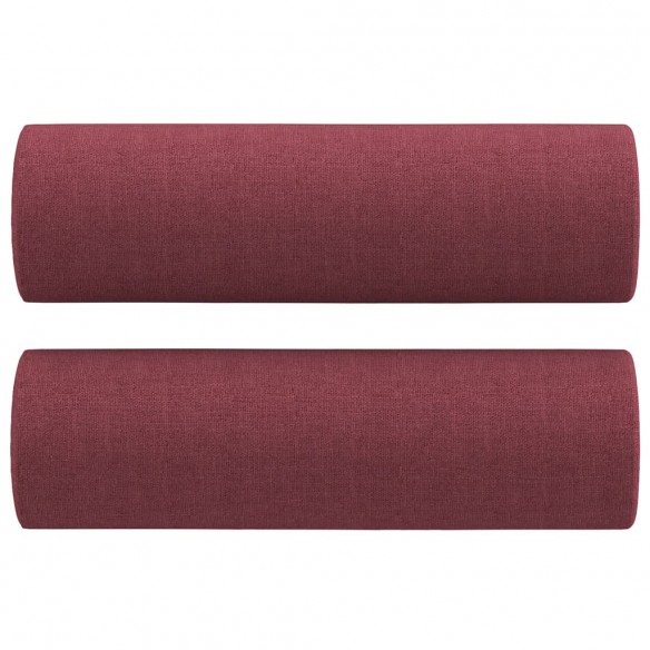 Canapé 2 places avec oreillers bordeaux 120 cm tissu