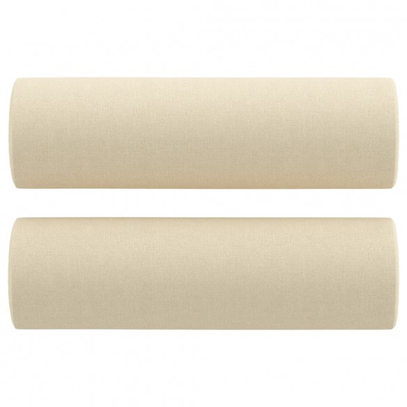 Canapé 3 places avec oreillers décoratifs crème 180 cm tissu