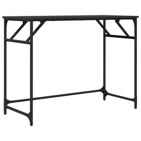 Bureau noir 100x45x76 cm bois ingénierie acier enduit de poudre