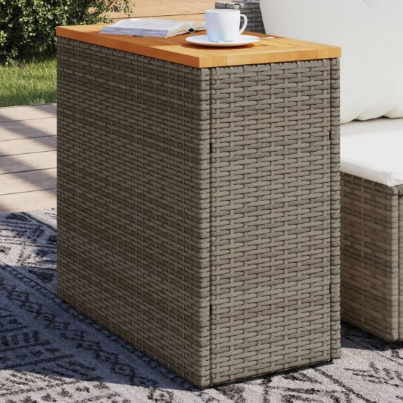 Table d'appoint de jardin dessus en bois gris 58x27,5x55 cm