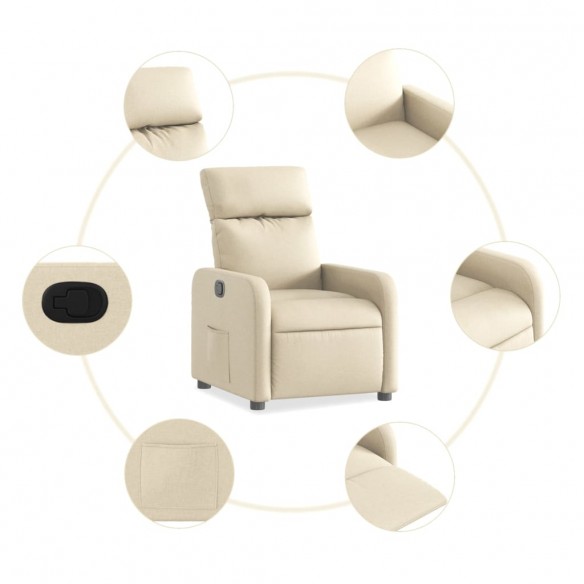 Fauteuil inclinable Crème Tissu