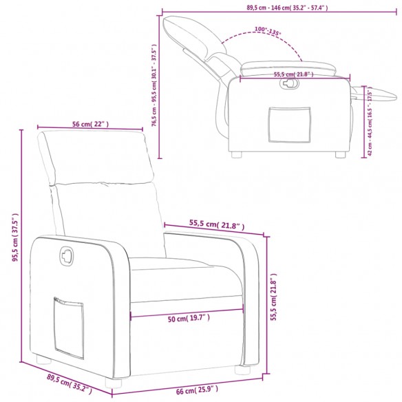 Fauteuil inclinable Crème Tissu