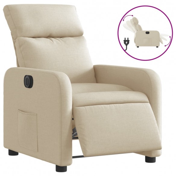 Fauteuil inclinable électrique Crème Tissu