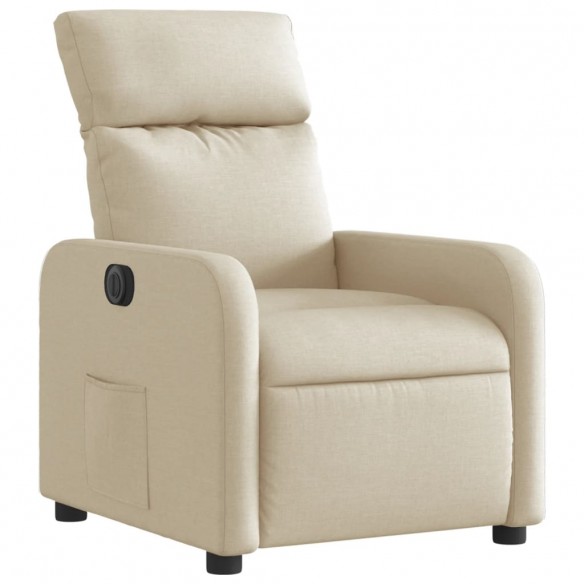 Fauteuil inclinable électrique Crème Tissu