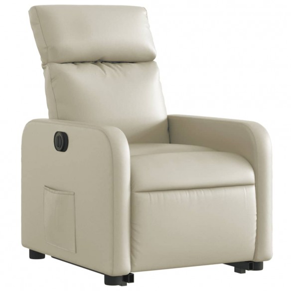 Fauteuil inclinable électrique crème similicuir