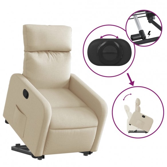 Fauteuil inclinable Crème Tissu