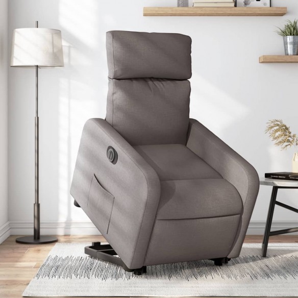 Fauteuil inclinable électrique taupe tissu